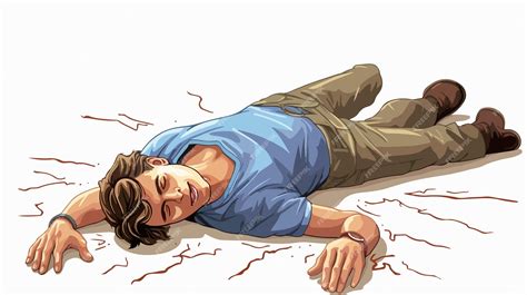 Man Having Epileptic Seizure on the Floor Cartoon Illustration ...