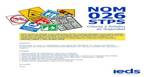 (PDF) NOM-026-STPS-2008 Colores y señales de seguridad...NOM-026-STPS ...