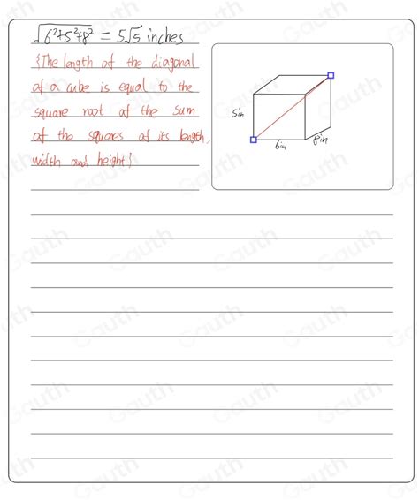 Solved: A straw is placed inside a rectangular box that is 6 inches by ...
