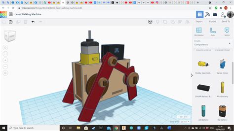 Tinkercad Robotics for School: Laser-cut Walking Machine! : 27 Steps ...