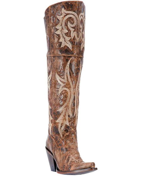 Dan Post Women's Jilted Knee High Western Boots, Chestnut