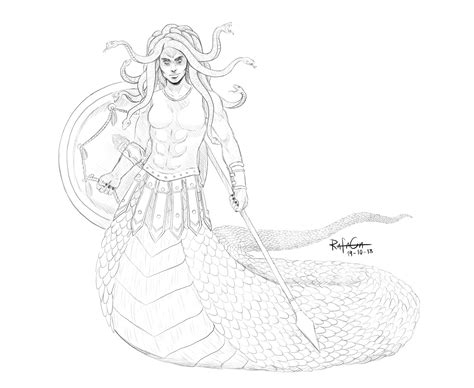 Medusa Full Body Drawing