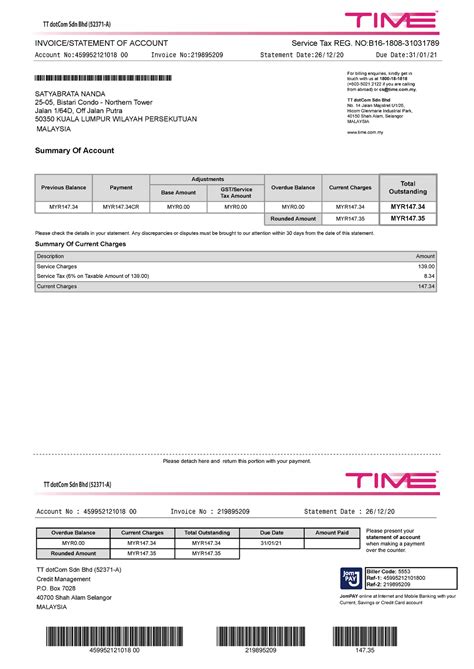 Jan 2021 TIME Bill - details 12 - INVOICE/STATEMENT OF ACCOUNT Service ...