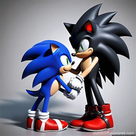 sonic the hedgehog kissing shadow the hedgehog Prompts | Stable ...