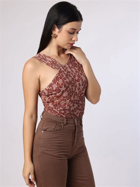 Leopard Print Bodysuit Top