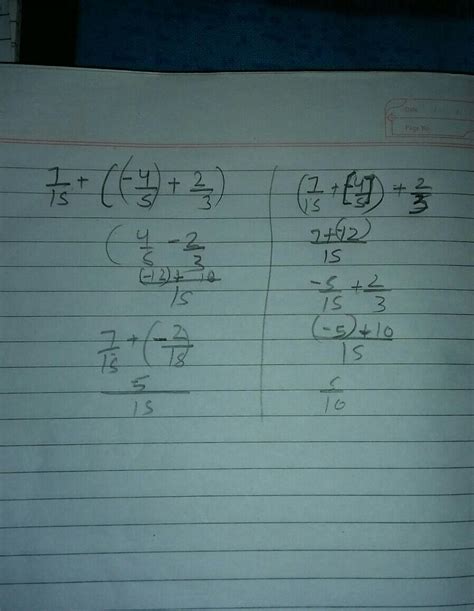 verify the associative property of addition for the following rational ...