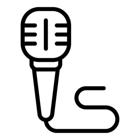 Music microphone icon outline music microphone vector icon for web ...