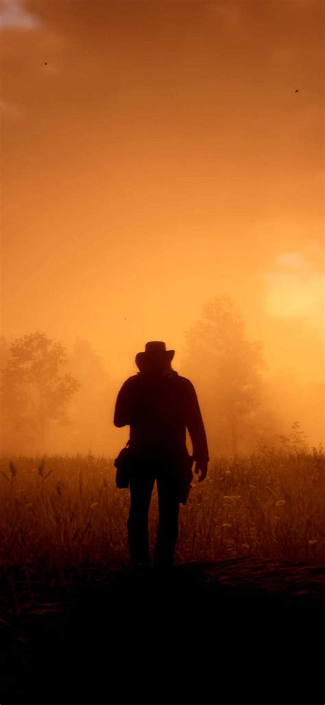 Download Red Dead iPhone Sunset Silhouette Wallpaper | Wallpapers.com
