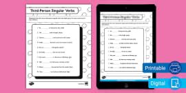 Third Person Pronoun and Verb Agreement Worksheet
