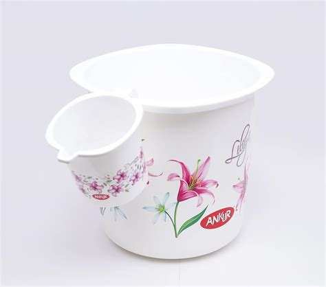 ANKUR Plastic Printed Bucket Bathroom Bucket with Matching 1500ml Cozy ...