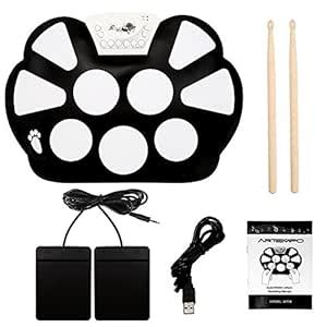 Artempo Portable Electronic Roll up Drum Pad Kit, Silicon Foldable ...