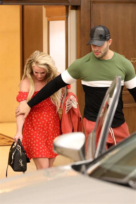 britney spears and boyfriend sam asghari seen leaving the montage hotel ...