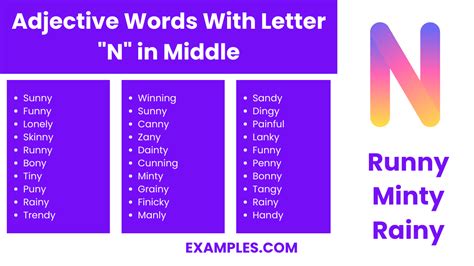 450+ Words With Letter N in Middle List, Meaning, PDF