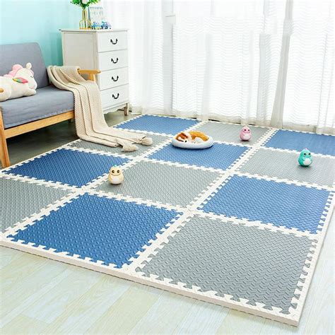 60x60 CM Home Interlocking Floor Mats, 4 Tiles Foam Exercise Mat with ...