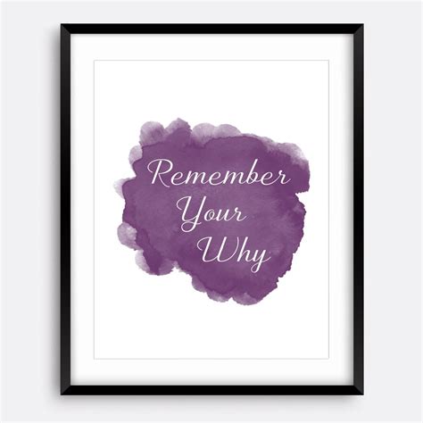 Remember Your Why, Watercolor Inspirational Quotes, Encouraging Wall Art, College Dorm Decor ...