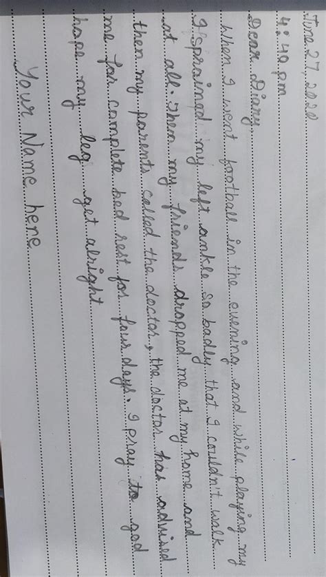 while playing football in the evening you sprained your left ankle so ...