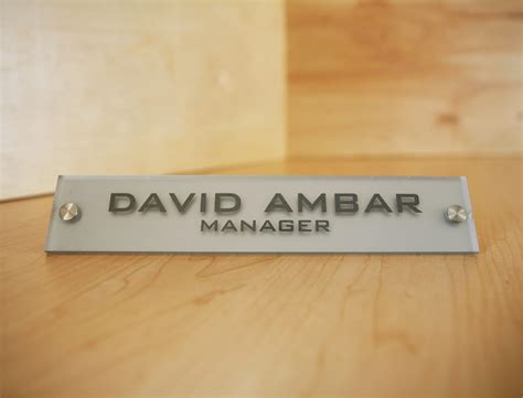 Personalized Office Desk Name Plate And Sign Modern Stainless Steel ...