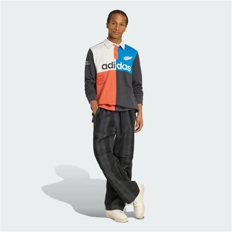 adidas ORIGINALS & ALL BLACKS HERITAGE RUGBY POLO Shirt - Grey | Free ...