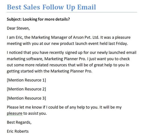 Image result for Follow-Up Sales Email Example