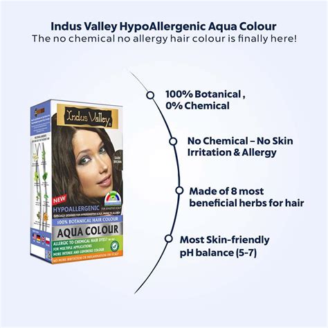 100% Botanical Hypo Allergic Aqua Colour for Hair - Available in 4 Sha ...