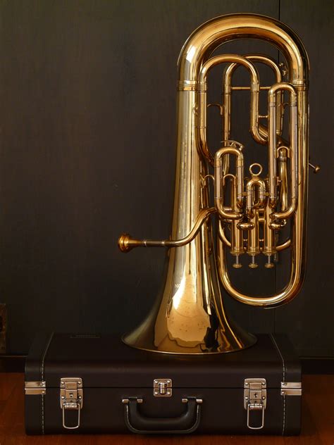 Free Images : play, guitar, chapel, luggage, musical instrument, gold, blow, trumpet, tuba ...