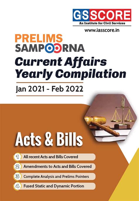 UPSC Prelims 2022 : Current Affairs Yearly Compilation for Acts and ...