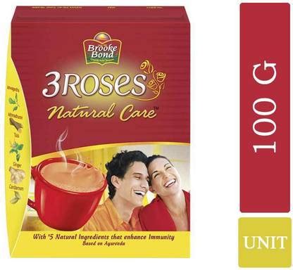 Brooke Bond 3 ROSES NATURAL CARE 100 GM pack Tea Pouch Price in India ...