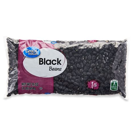Great Value Black Beans 1 lb, Canned Legumes for Cooking, Vegetarian ...