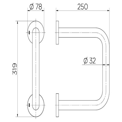 Barra de Apoio Fixa "U" 25 x 24 cm Docol Cobre Escovado
