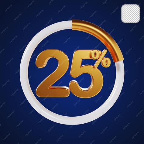 Premium PSD | Number 25 percentage for progress report data 3d illustration