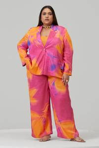 Buy Multi Color Cotton Satin Printed Abstract Blazer And Pant Set For ...