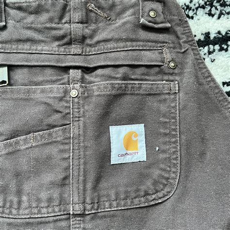 Brown Carhartt overalls, good condition with no... - Depop