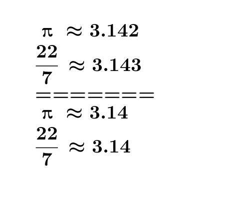 Given that π=3.141592654,find the difference between 22÷7 and π,correct ...