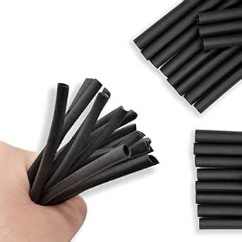 JUKR (Black 4 mm - 10 Meters) 2:1 Ratio Heat Shrink Sleeve Tube ...