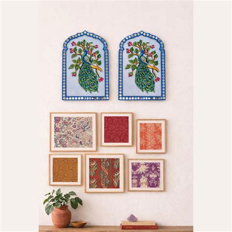 Premarked MDF Peacock Design Jharokha with Mirror-677 – Mirror Glass ...