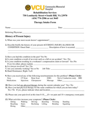 Fillable Online vcu-cmh Rehabilitation Services 750 Lombardy Street ...