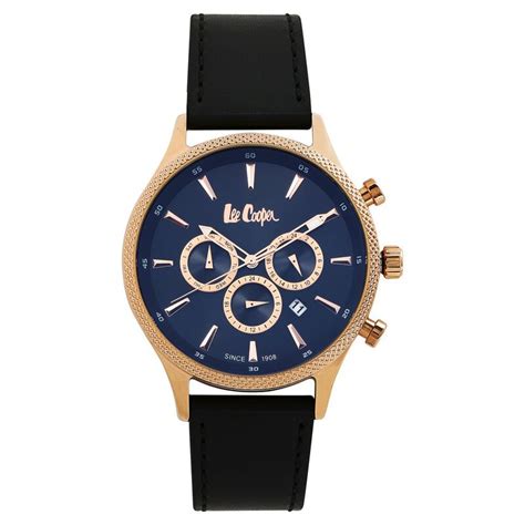 Buy Online Lee Cooper Quartz Multifunction Black Dial Leather Strap ...