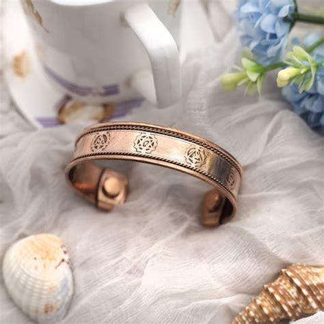 Copper Bracelet for Men and Women 99.9% Pure Copper Fashion Bangle 6.8 ...