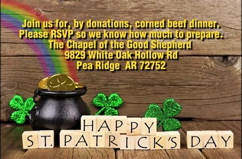 St. Patricks Day Corned Beef and Cabbage Dinner, The Chapel of the Good ...