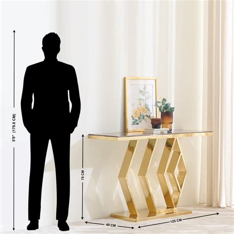 Buy Arata Metal Console Table - Gold from Home Centre at just INR 15998.0