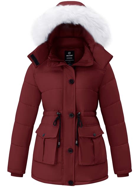Wantdo Women's Plus Size Winter Jacket Quilted Padded Parka with ...