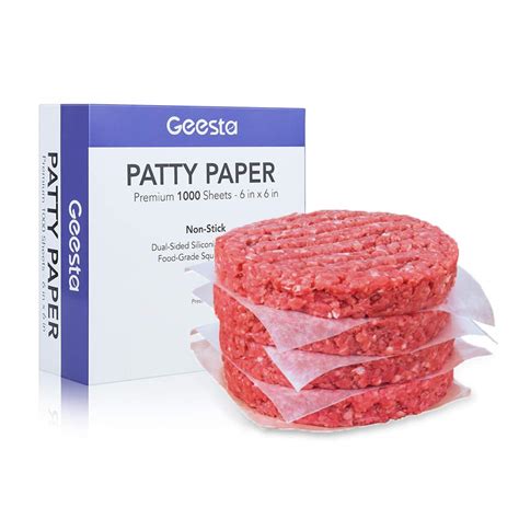 Geesta Patty Papers for 6 Inch Burger Press (1000 pcs) Hamburger ...