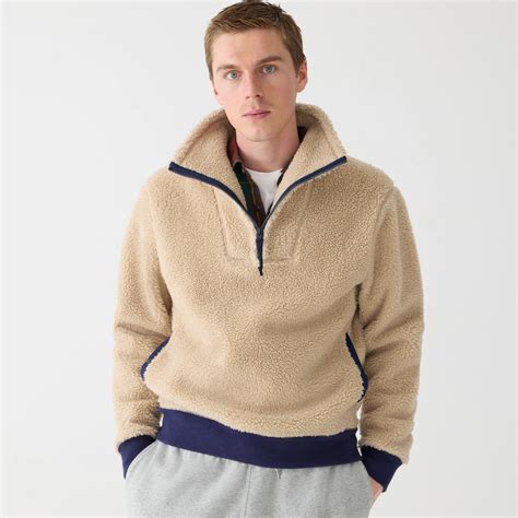 J.Crew: Nordic Sherpa Fleece Half-zip Pullover For Men