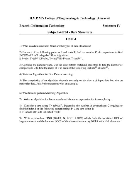 Data structures - H.V.P’s College of Engineering & Technology, Amravati ...