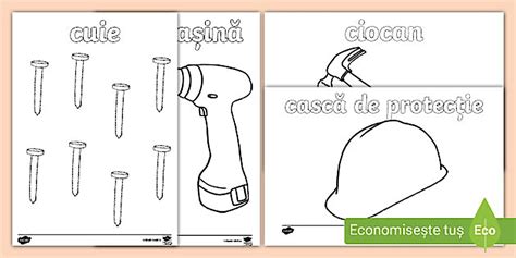 Unelte – Desene de colorat