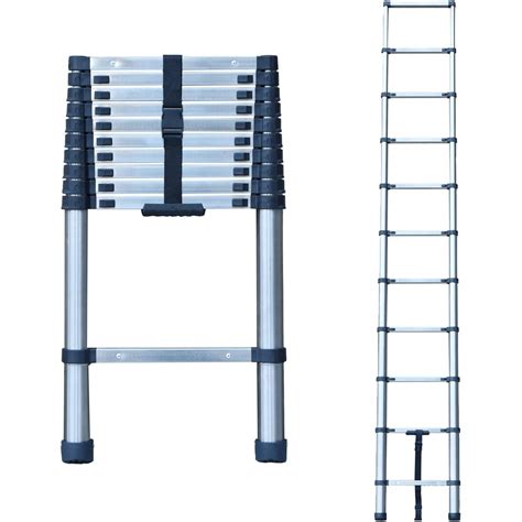 Telescoping Ladder, 10 FT Stainless Steel Extension Ladder for Home ...