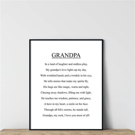 Grandpa Poem Printable, Gift for Grandpa From Grandkids, Father's Day ...