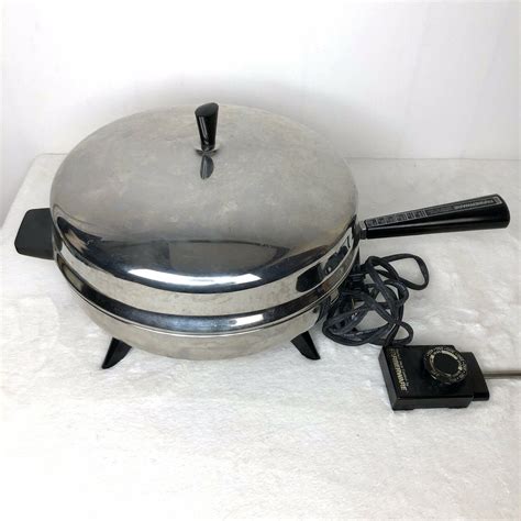 Farberware 12 skillet electric fry pan dome lid stainless model 310a ...
