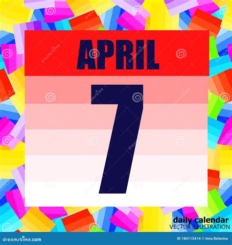 April 7 Icon. for Planning Important Day. April 7th. Banner for ...