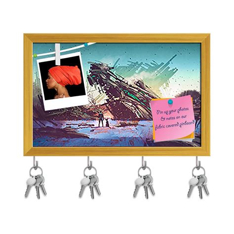 ArtzFolio Spaceship Crashed On Blue Field Key Holder Hooks | Notice Pin ...